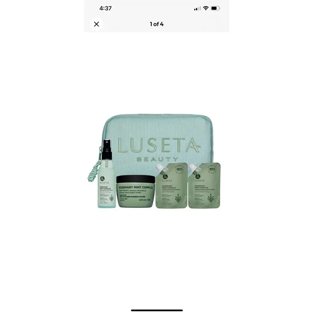 Luseta Rosemary Mint Jet-Set Hair Refresh Kit Travel Size Rosemary Shampoo/Condi